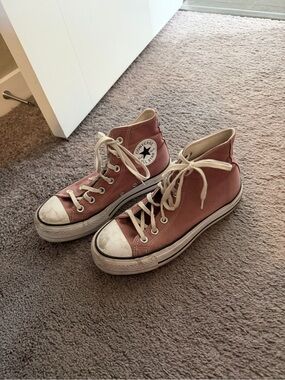 Converse High Top Sneakers in Dusty Rose Canvas